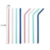 Color Silicone Travel Drinking Straw Set Reusable Flexible Collapsible Straw With Cleaner Brush Bag