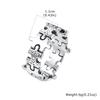 New Punk Puzzle Ring for Men,Vintage Stainless Steel Statement Ring,Male Jewelry Gift for Dad Son BBF