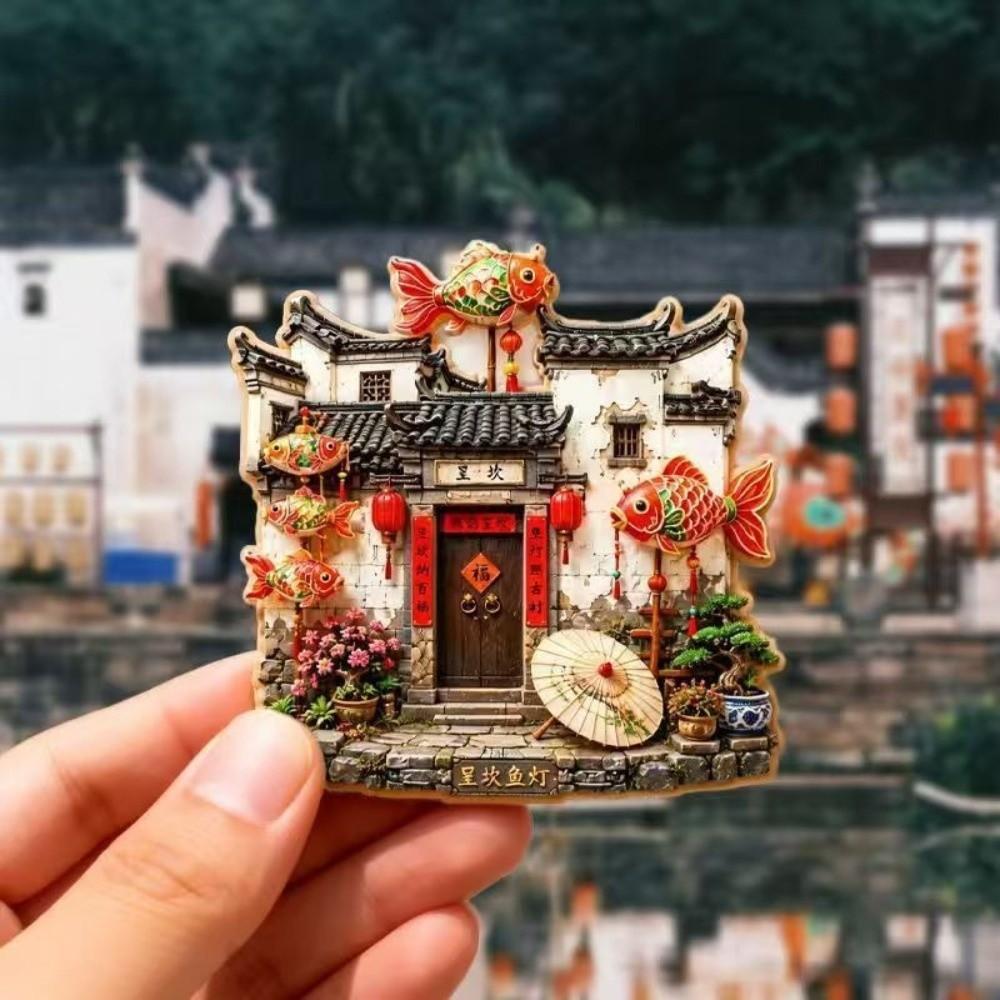 Shop Shape Refrigerator Magnet House Magnetic Sticker Creative Home Decoration Magnet