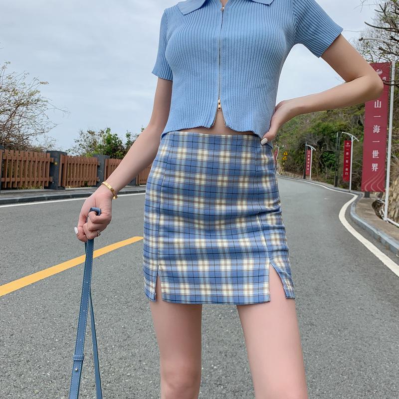 Womens Skirt Scione Safety Elastic Pants Lattice Short Skirt Split High Waist Was Thin Aline Skirt