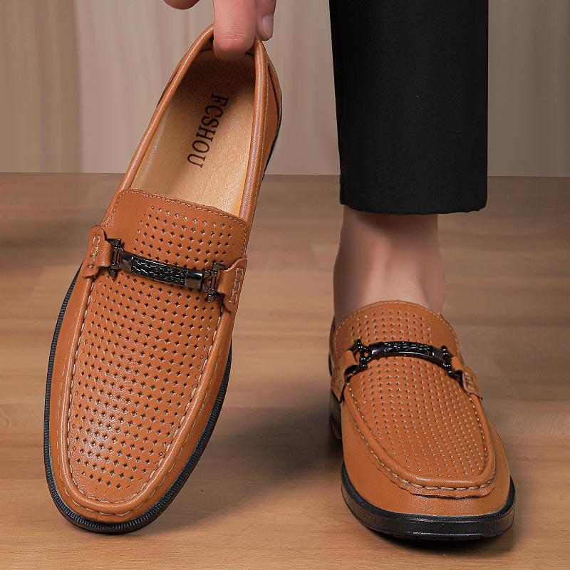 Модные мужские лоферы из натуральной кожи, деловая мужская повседневная обувь, слипоны, удобная обувь для ходьбы для мужчин, офисная мужская обувь