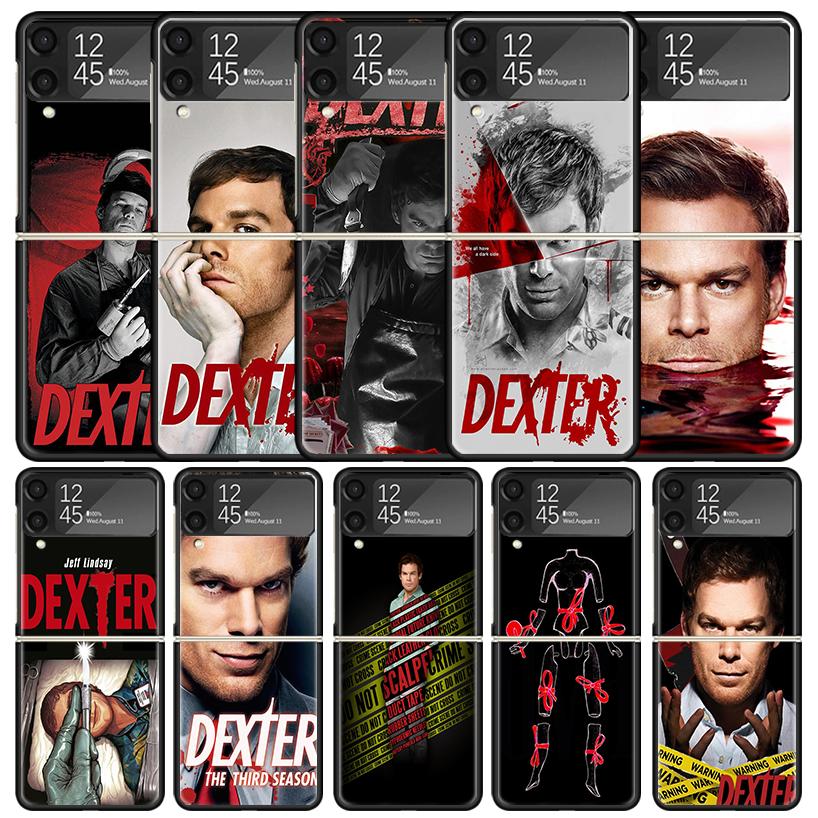 TV Show Dexter Morgan Black Cover for Samsung Galaxy Z Flip 7 6 5 4 3 5G Phone Case Flip7 Flip6 Flip5 Flip4 Flip3 Pattern Case G