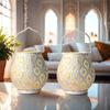 TRIROCKS Moroccan-Style Metal Table Lamps, Set of 2, 18cm Tall, Cordless, with LED Fairy Light Bulbs, Ideal for Home, Living Room, Party, Tabletop,