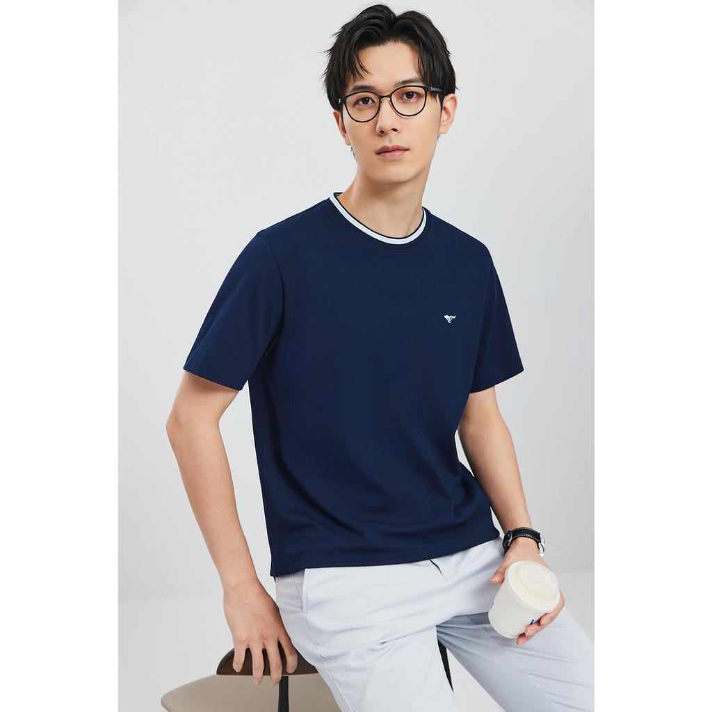 Seven Wolves Men's Clean Color Ice Algae Mud Pineapple Flower Short Sleeve Round Neck T-shirt