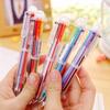 New 3 / 5 PCS Kawaii Cute Multicolor Ballpoint Pen Ball Pen with 6 Colors Creative Papeterie School Chancery Office Supplies