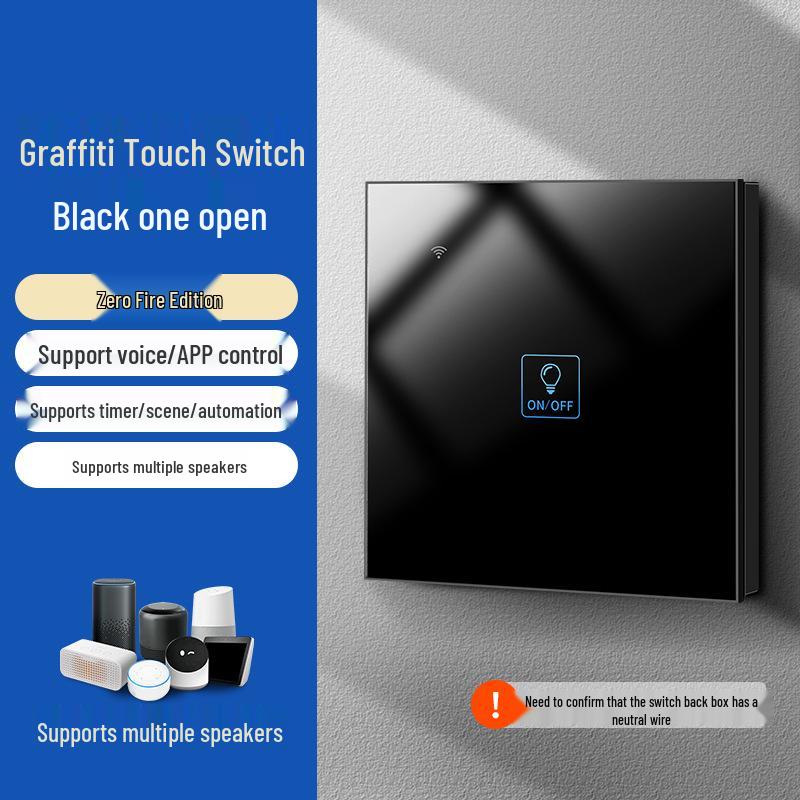 Zhengshang C3 Умный WiFi-переключатель с граффити: Беспроводная голосовая панель, стандарт ЕС, совместима с Alexa и Google Assistant.