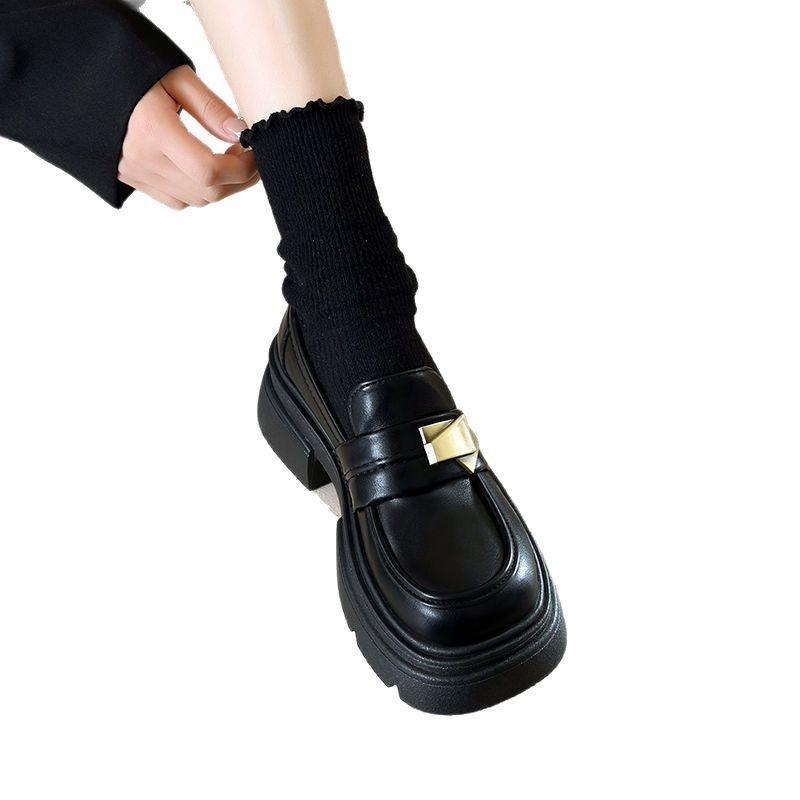 Черные туфли на платформе из маленькой кожи женские весенне-осенние новые ретро Мэри Джейн туфли-лодочки на одном ремешке