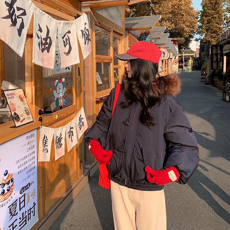 Осень-зима, утепленная теплая парка, женская повседневная милая однотонная Свободная куртка с капюшоном и большим карманом, верхняя одежда