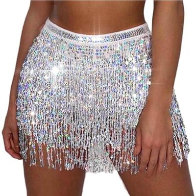 Хэллоуин Танец живота Блестки Кисточки Пояс Цепочка Юбка