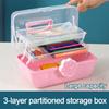 Three-layer Storage Box Large Capacity Toy Box Multi-functional Stationery Box