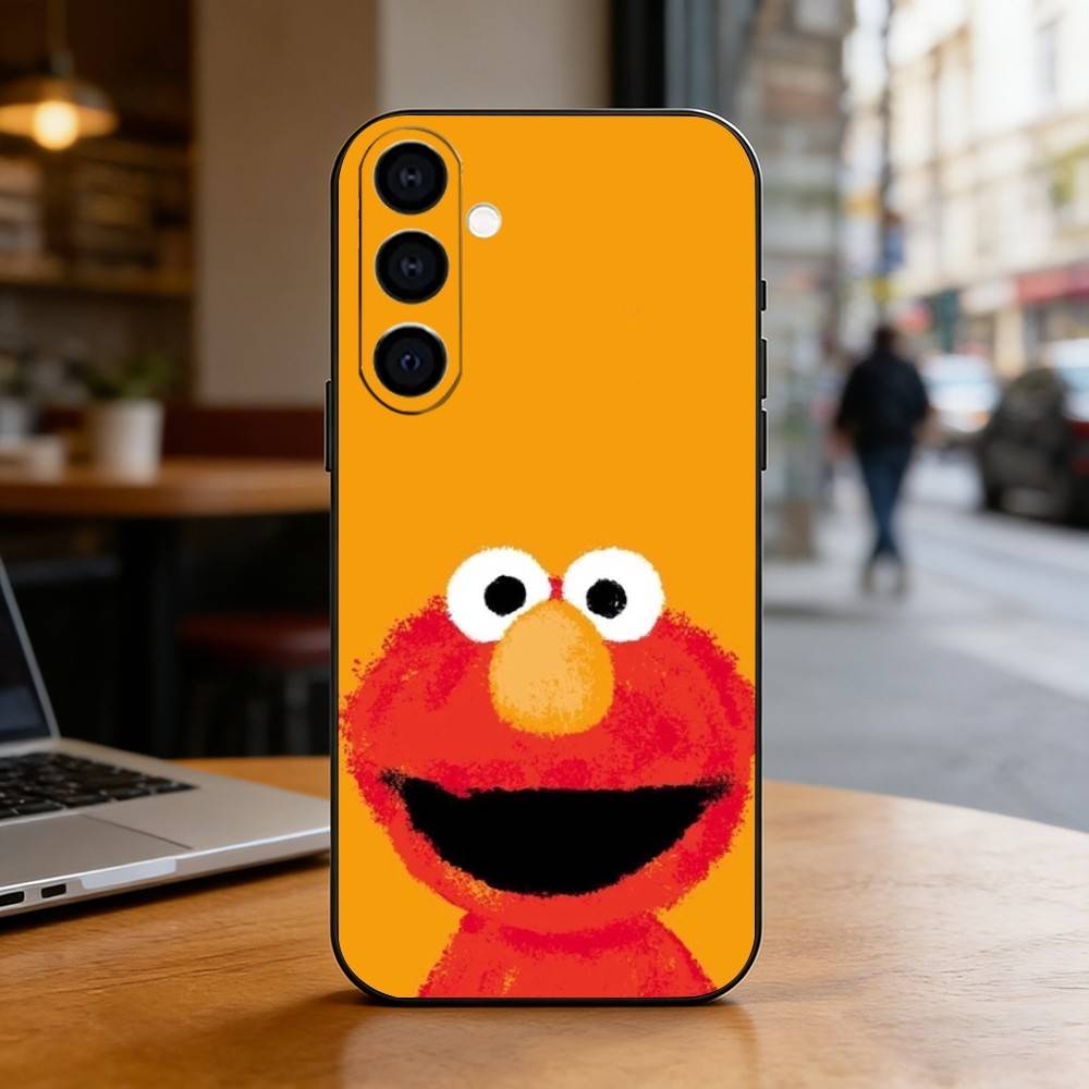 E-ElmoS Red Phone Case For Samsung Galaxy A73,A72,A71,A70,A53,A52,A51,Soft Silicone Black Cover