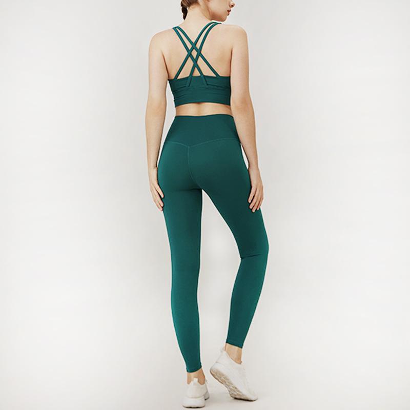Европейский и американский сексуальный костюм для йоги с перекрещенной спиной: Спортивные брюки с высокой талией и подъемом бедер для женщин
