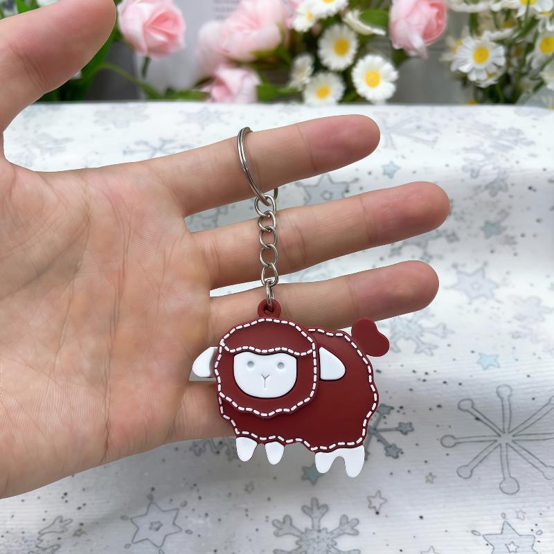 Мягкий Белый Овечка Брелок Мультяшный Милый Рисунок ПУ Кожа Подвеска Прочный Брелок для Сумки для Детского Рюкзака Декор