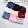 FINETOO 3Pcs Women's Sexy Lace Floral Perspective Boyshorts Solid Color Hollow Out Boxer Panties Female Breathable Transparent Lingerie