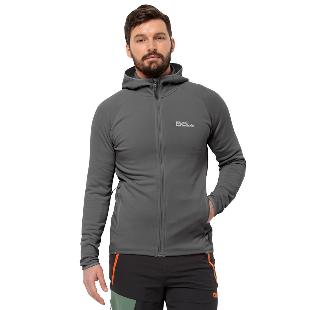 Jack Wolfskin Baiselberg Hooded FZ M, мужская серая толстовка