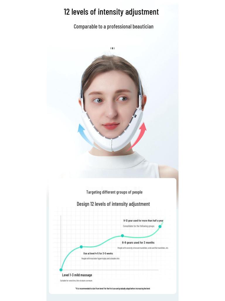 V-образный EMS микротоковый массажер для похудения и формирования лица