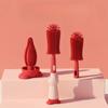 Silicone Bottle Brush Set, Bottle Cleaning Brush Cleaner Set, Long Handle 3 In 1 Multipurpose Baby Bottle Straw Cleaner Brush