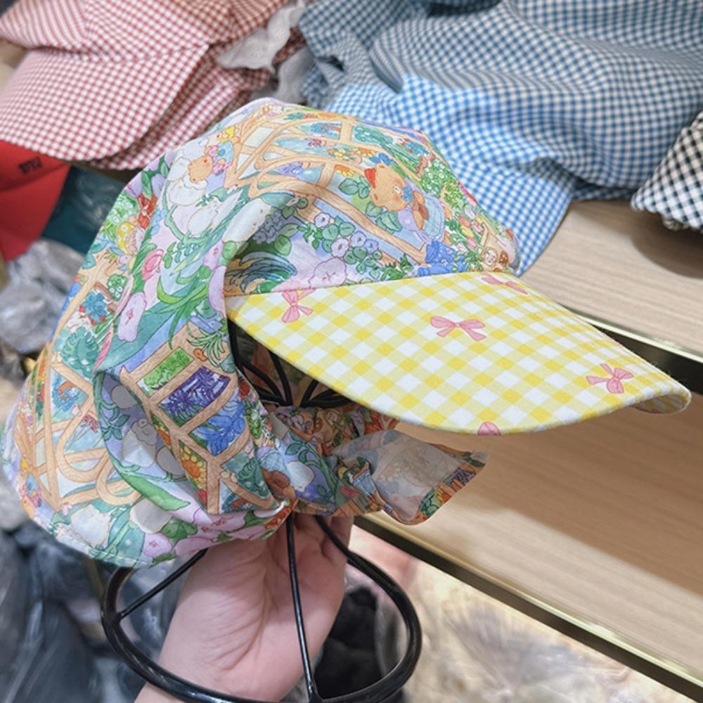 Plaid Scarf Peaked Cap Floral Triangle Headscarf Hat Headscarf Baseball Hat  Mountaineering