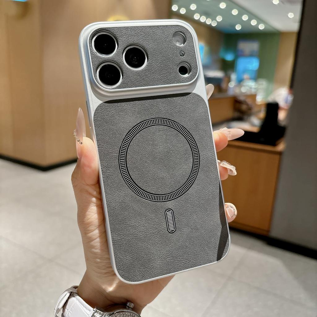 Бизнес Текстура Коровьей Кожи Магнитный Чехол Для Magsafe Для iPhone 17 16 15 14 13 Pro Max Защита Камеры Ударопрочный Чехол