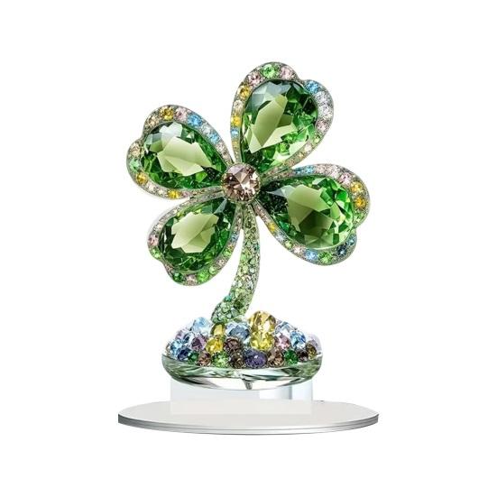 Улица. Акриловая настольная табличка ко Дню Святого Патрика, объемное украшение в виде ирландского клевера и лепрекона для украшения стола, полки или другого предмета интерьера.