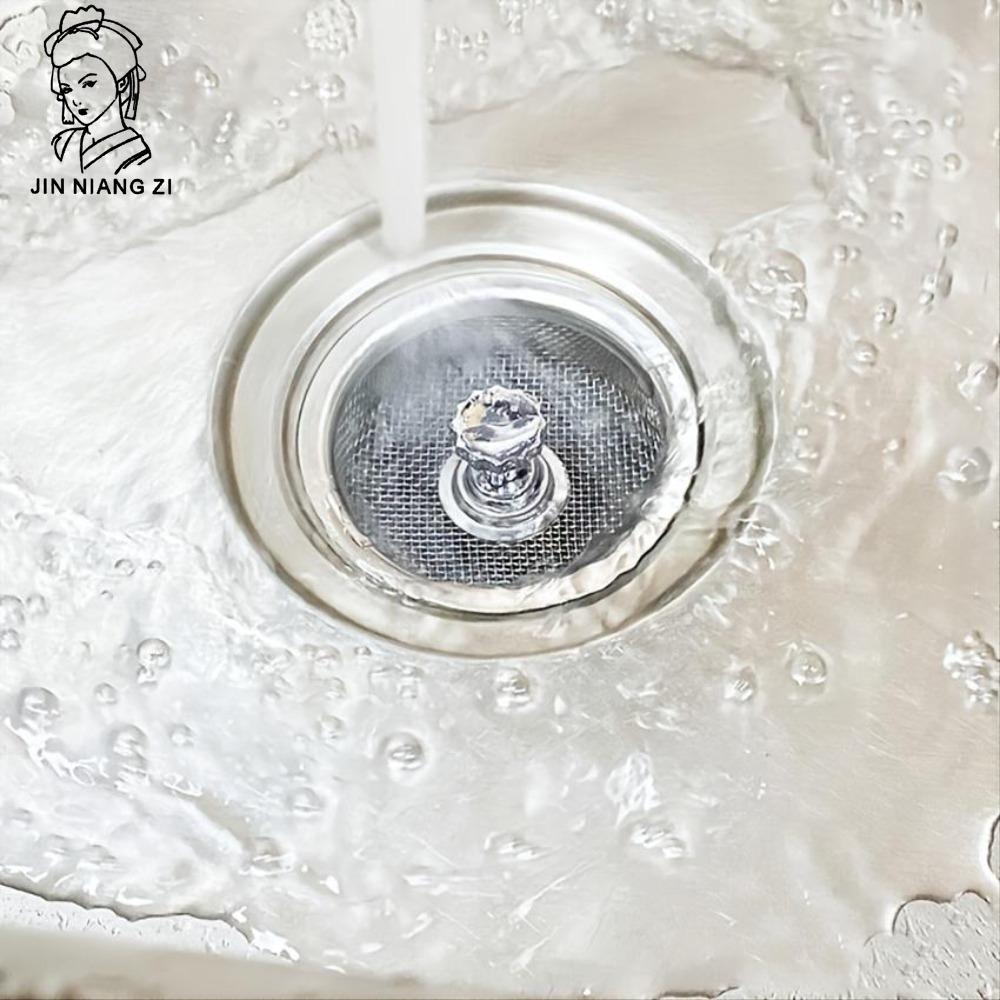 1 шт. Сетчатый фильтр для раковины с пробкой Обновите кухонную раковину фильтром для воды из нержавеющей стали