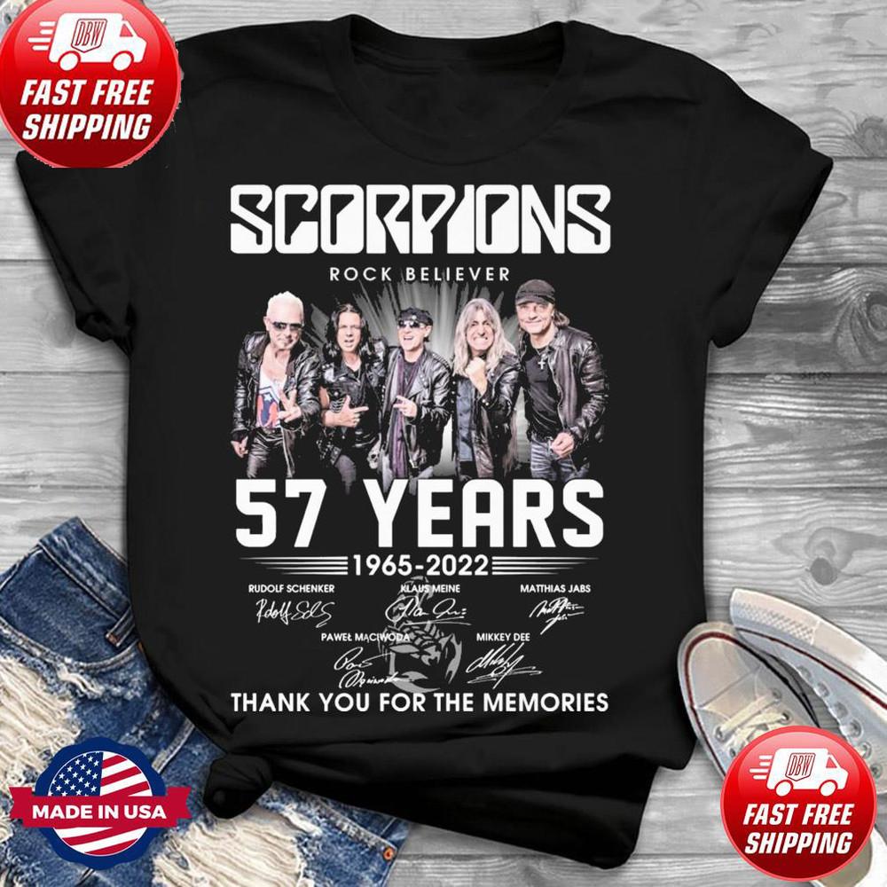 Scorpions Believer 57 лет 1965 2022 Подписи Черный Все размеры Унисекс Футболка AC2
