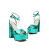 Women High Heeled Sandals Platforms Chunky Heels Ladies Sandals Summer Party Shoes