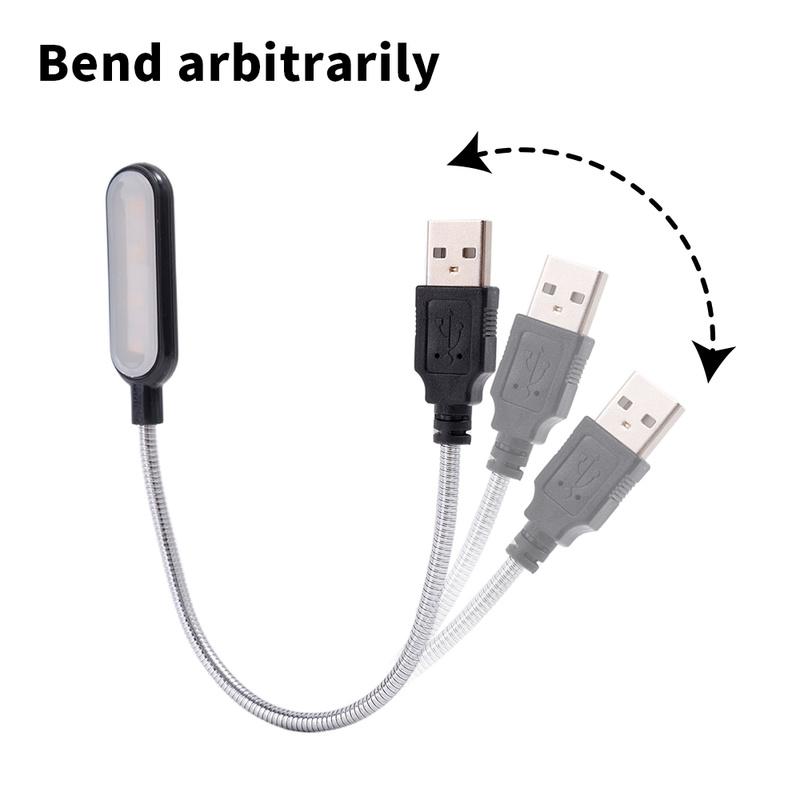 USB-светильник для книг, портативный мини-ночник, гибкий, сгибаемый, для чтения, настольная лампа, ПК, компьютер, ноутбук