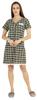 Inkmeso Printed V-Neck Nightgown Sleepwear For Womens Nightshirt Soft Button