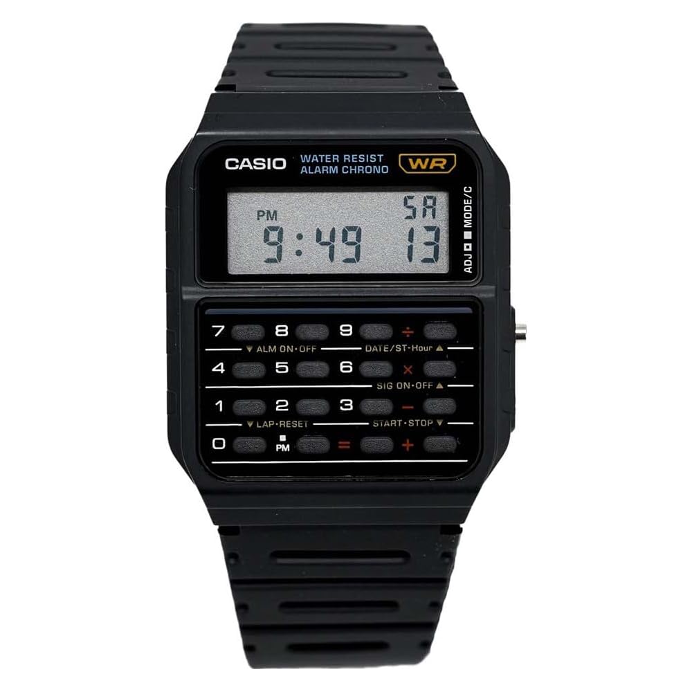 Casio Standard CA-53W-1Z Черные Мужские Наручные Часы Ретро Дизайн Водонепроницаемые 8-значный Калькулятор