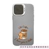 Кофейный медведь подходит для чехла на телефон Apple 16 iPhone13/14 цветной серебристый 15promax новый 13 противоударный 11P