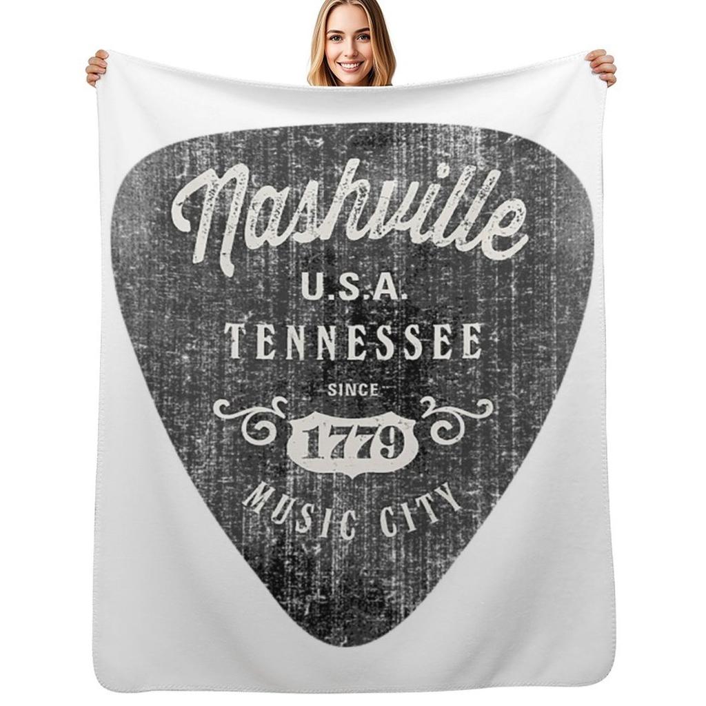 Nashville T-ShirtNashville Music City USA Vintage Throw Blanket Cozy Microfiber Throw Blanket for Home Bedroom