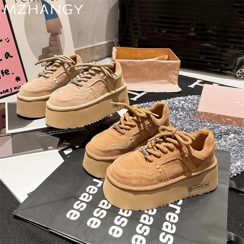 Женские кроссовки на платформе, повседневные ботильоны на плоской подошве, женская модная спортивная обувь 2024 года, зимние новые туфли-лоферы, Mujer Zapatillas