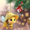 Декоративная подвеска в виде пчелы, акриловое подвесное украшение, очаровательный внешний вид, яркий цвет, легкая подвеска в виде рождественской елки