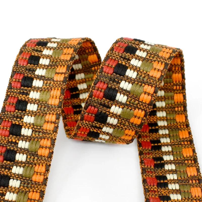 1/2/3/4/5 Ярдов 38 мм Жаккардовая Лента Стропа Ременная Лента Плечевой Холщовый Ремень Сумки Ремешок Багажный Косая Лента Швейные Аксессуары для Одежды