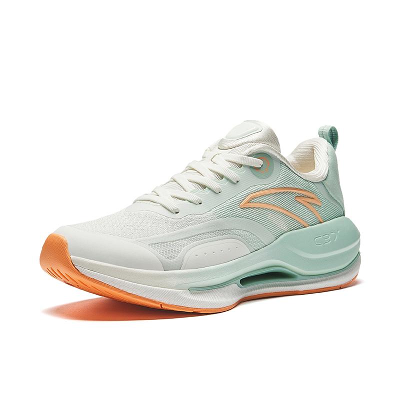 Anta Удобные амортизирующие прочные нескользящие низкие повседневные кроссовки для бега женские кроссовки белые зеленые 922435537-1