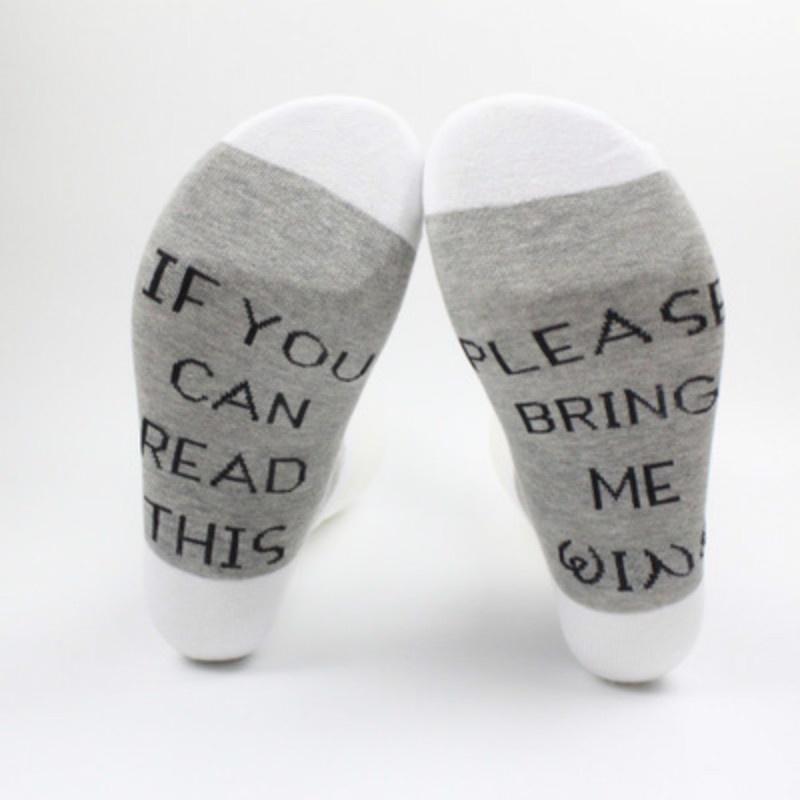 1Pair Women Men's Harajuku IF YOU CAN READ THIS BRING ME A BEER Cotton Skateboard Sock