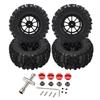 RC Vehicle Wheels and Tires Set Black with Plastic Hub for Monster Truck 18 110 Short Course Truck