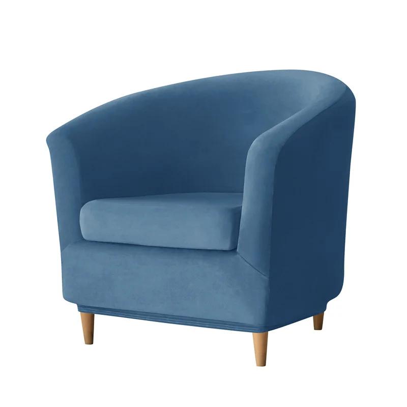 2pcs/set Soft Velvet Club Chair Covers Stretch Armchair Slipcover Single Sofa Cover with Seat Cushion Cover for Tub Bar Counter