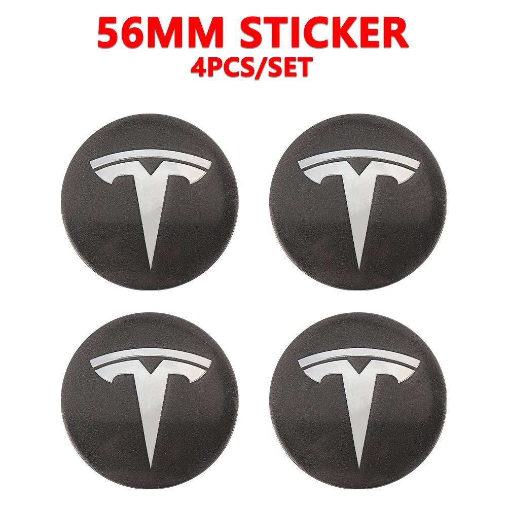 4pcs for Tesla Model 3 Model Y Badge Covers Hub Caps 4pcs 56mm Hub Center Caps for Tesla Model Y X S 2023 Auto Accessories Style