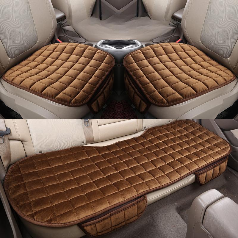 Подушка для сиденья автомобиля универсальная зимняя плюшевая монолитная подушка для короткошерстной собаки комплект из трех частей утолщенная теплая подушка для заднего сиденья