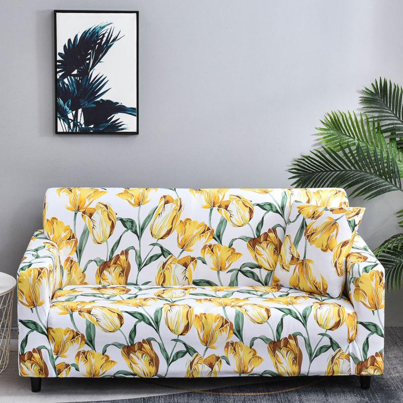 Floral Sofa Cover Fit L-Shaped Stretch Modern Chair Couch Cover Sofa Covers For Living Room Furniture Protector 1/2/3/4 Seater