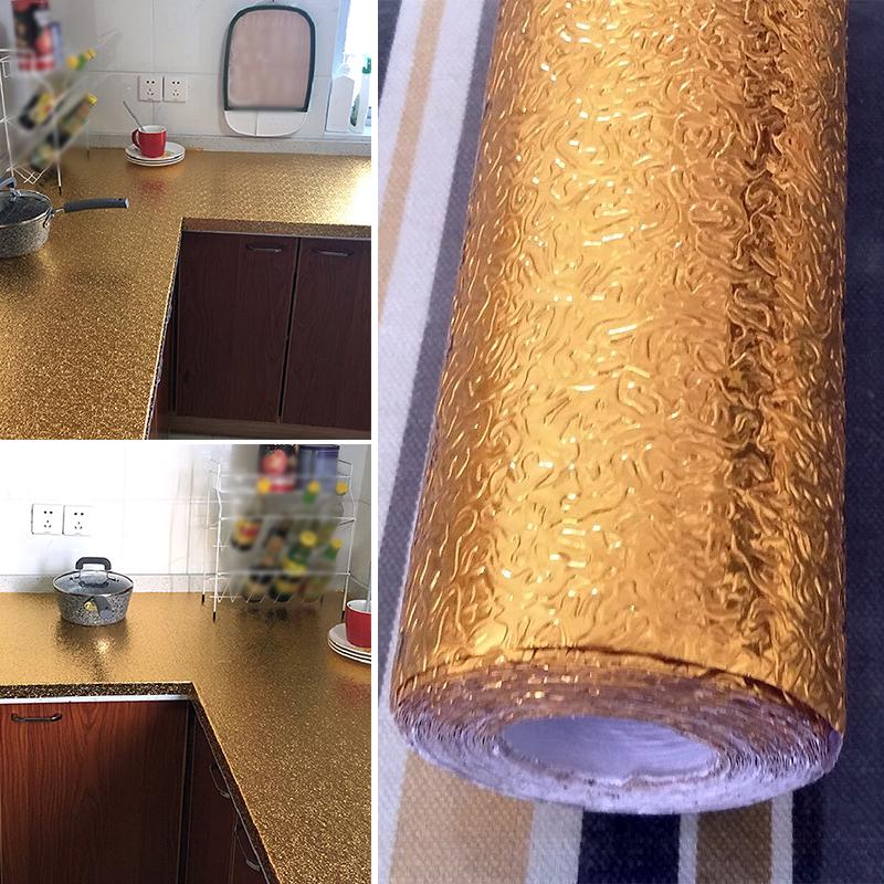 Gold Wall Sticker Waterproof Oil proof Dust proof Aluminum Foil Heat resistant