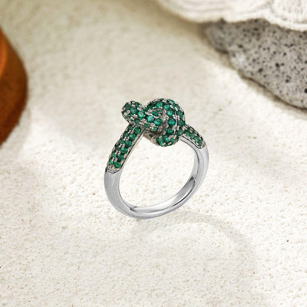 Classic Design Colored Zircon Knot Rings Unique Design Colored Zircon Fashion Ring Women Gits Geometric Ring Lady Rings