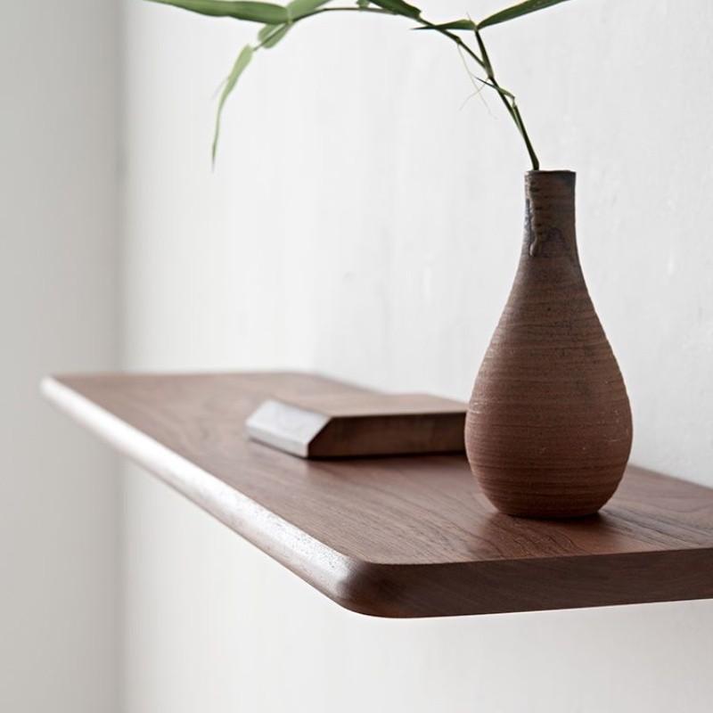 Настенная полка из массива дерева, плоская доска, стеллаж для хранения, плоская перегородка, подвесная полка из грецкого ореха, украшение комнаты, доска для хранения