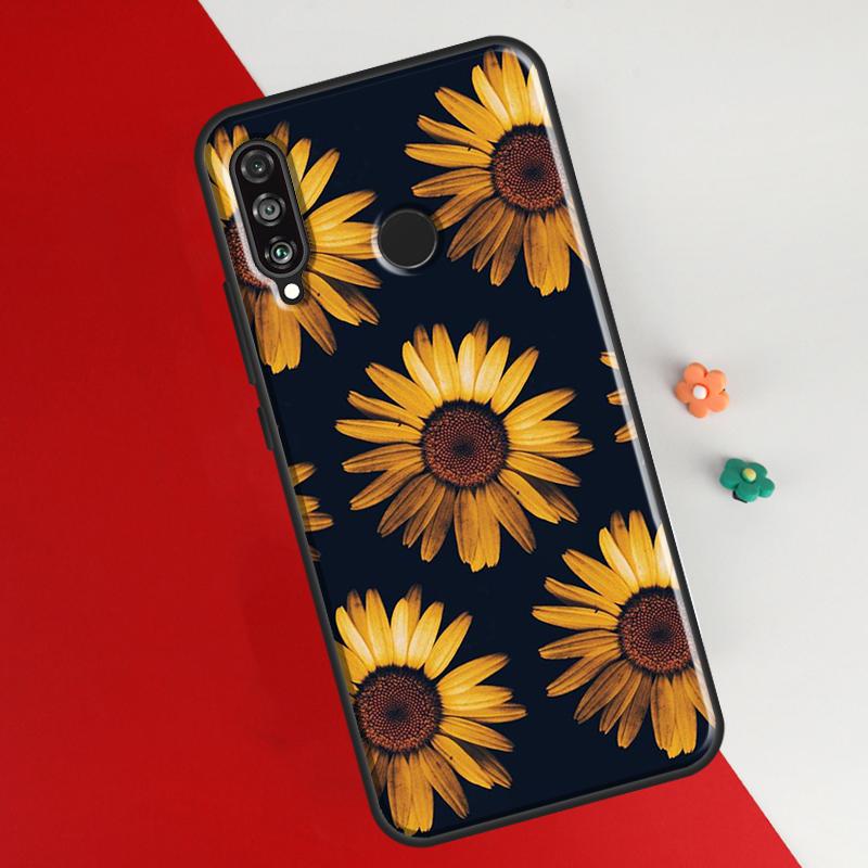 Чехол с подсолнухом для Huawei P50 Pro P20 P30 P40 Lite P Smart 2019 Nova 9 5T, чехол для Honor 50 8X 9X