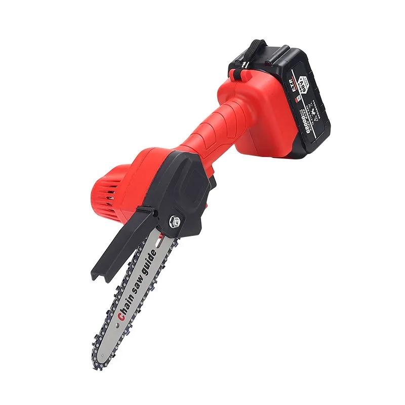 Бензопила с литиевой батареей, перезаряжаемая портативная цепная пила, уличная беспроводная маленькая лесозаготовительная машина, одноручная пила, обрезная пила