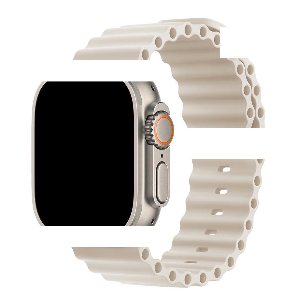 Применимый ледяной синий силиконовый ремешок для Apple Watch Series 1-10 (S10 Официальный стиль)