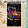 Beach TowelAmong Us Custom Name Text Personalized Soft Towel for Beach Pool Indoor Home Decor Gift