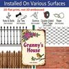 2D Flat, 1pc Aluminum Wall Art Plaque - Floral & Bird Design with "Granny's House" Text, 8x12 Inch Rustic Metal Sign for Indoor/Outdoor Home Decor